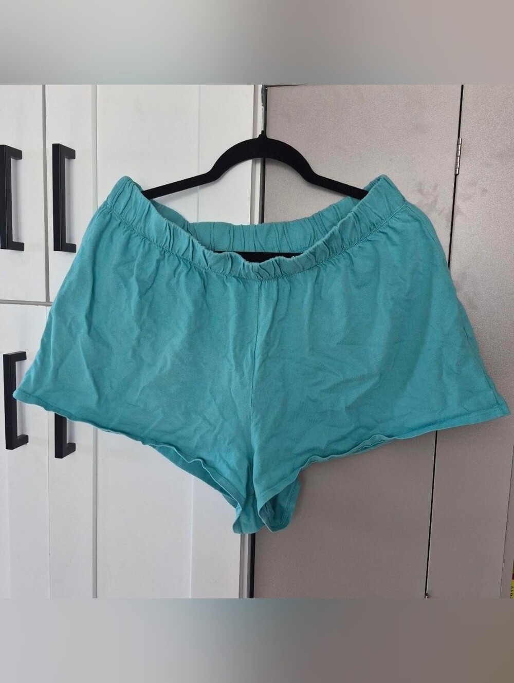Teal Elastic-Waist Lounge Shorts